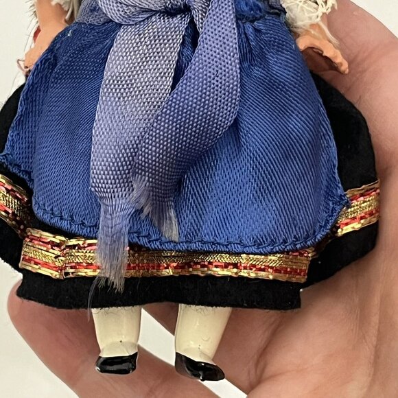 Vintage Schildkrot Celluloid Small German Doll Traditional Outfit Turtle Tag - Picture 5 of 16